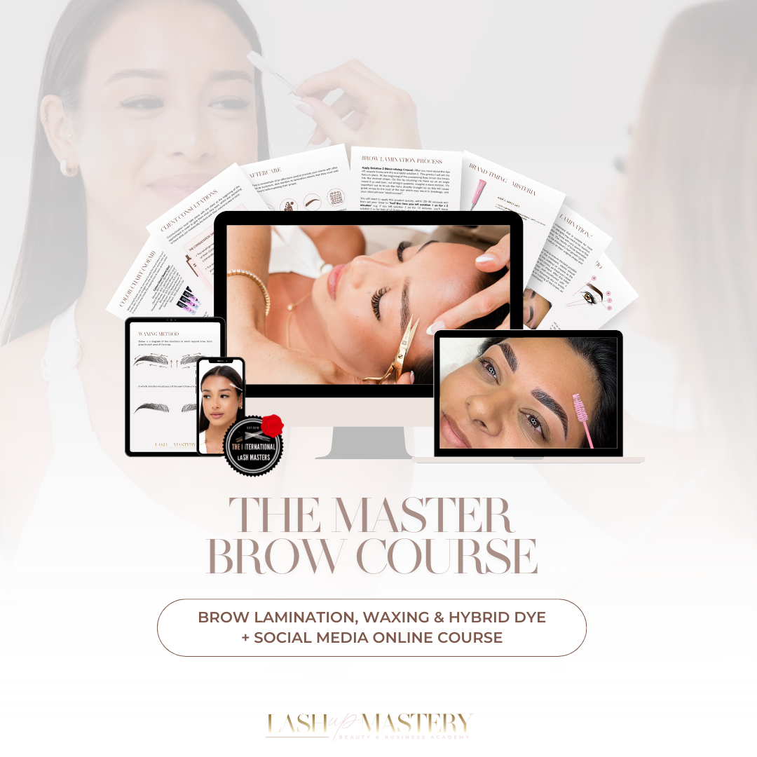 Master Brow Course: Brow Lamination, Waxing & Hybrid Dye + Social Media Course