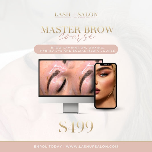 Master Brow Course: Brow Lamination, Waxing & Hybrid Dye + Social Media Course