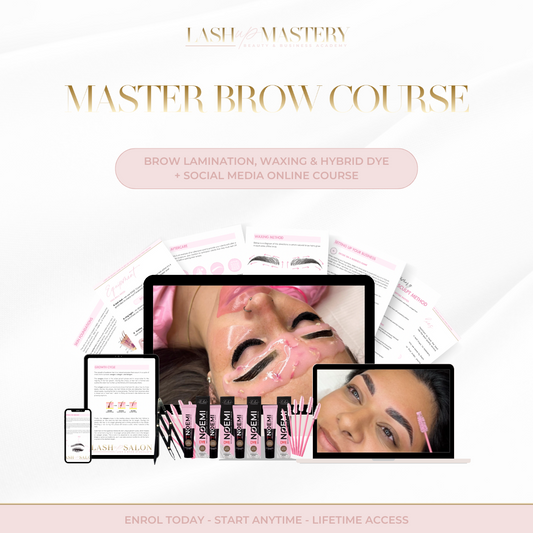 Master Brow Course: Brow Lamination, Waxing & Hybrid Dye + Social Media Course